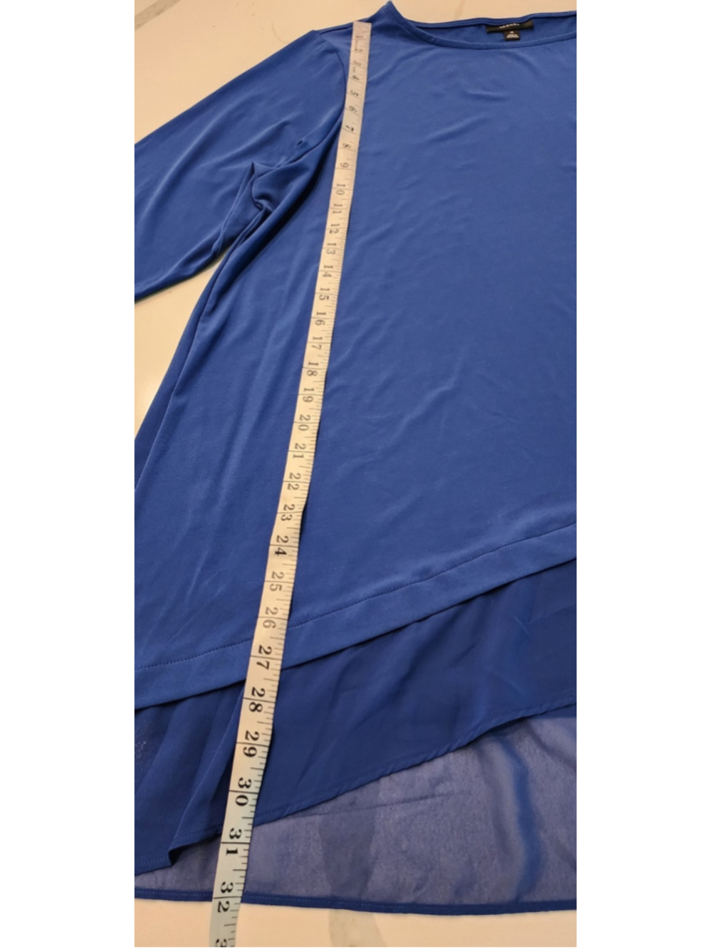 Alfani Elements 3X Cobalt Blue Asymmetric Tunic Top 3/4 Sleeve Plus Size NWT - Picture 13 of 14
